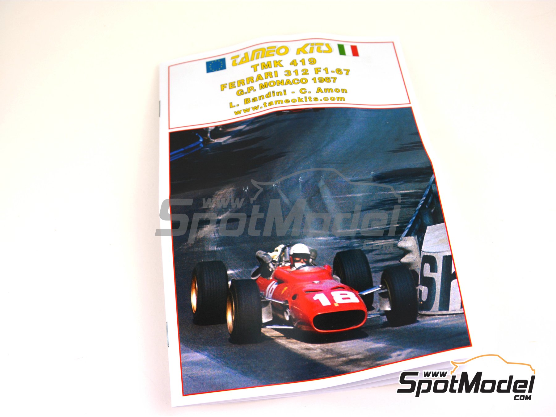 Ferrari 312 F1-67 - Monaco Formula 1 Grand Prix 1967. Car scale model kit  in 1/43 scale manufactured by Tameo Kits (ref. TMK419)